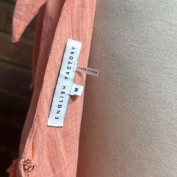 English Factory Women’s Tangerine Sleeveless Tiered Maxi Dress Size Medium NEW - Picture 8 of 9